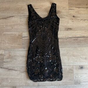 Elegant Black beaded dress